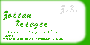 zoltan krieger business card